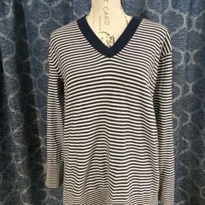 Tommy Hilfiger Navy and White Striped Knit